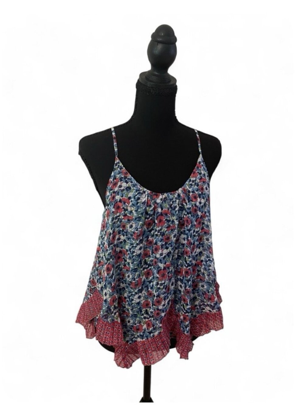 Abercrombie and Fitch Floral Layered Top Sleeveless Flirty Flowy Peasant Boho, M